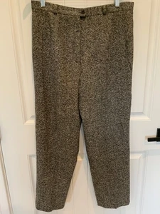 TALBOTS Womens Size 12 Petites Gray Tweed Lined Zip Fly Straight Leg Dress Pants - Picture 1 of 4