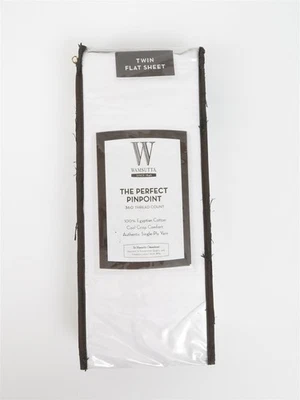 Простыня плоская Wamsutta Twin The Perfect Pinpoint 360 нитей египетский хлопок - Изображение 1 из 4