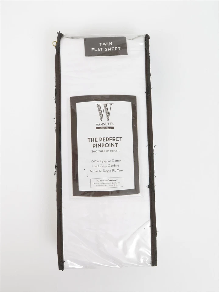 Wamsutta 360 Pinpoint Twin Flat Sheet White 100 Egyptian Cotton