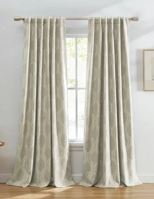 Silk Home Mitchell Blackout Panel Jacquard Geométrico Caqui 52”x96” 2 Paneles Foto 1 de 4