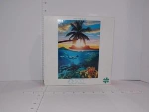 Buffalo Games 500 Piece Puzzle Into The Blue Tropical Sunset Ocean Scene Used - Picture 1 of 2