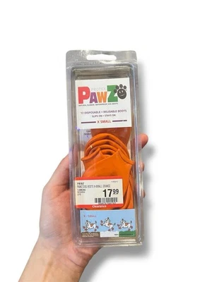 Ботинки для собак PawZ Protex 12 водонепроницаемые лапы одноразовые многоразовые X-Small оранжевые новые нераспакованные - Изображение 1 из 3