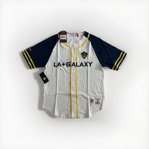 Mitchell & Ness Mens Los Angeles Galaxy MLS Practice Day Button Front Jersey - Picture 1 of 8