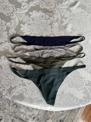 Lote de 4 bragas tanga sedosa tanga tanga talla grande azul verde Greg Foto 1 de 3