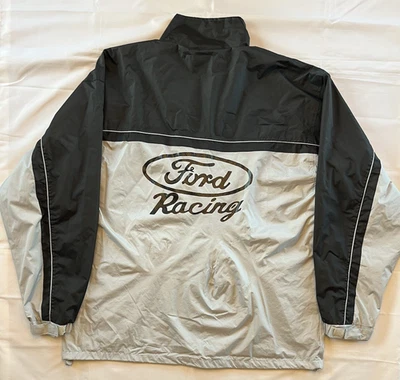 Vintage Y2K Kenpo Ford Racing Windbreaker Jacket Men's 2XL Gray& Black Full Zip - Image 1 of 4
