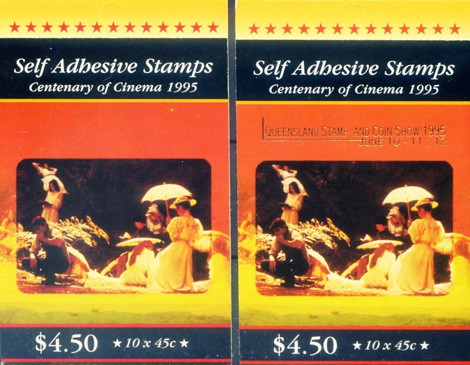 Australia. Cinema 1995. 2 booklets, including 1 gold overprinted. - Image 1 of 1