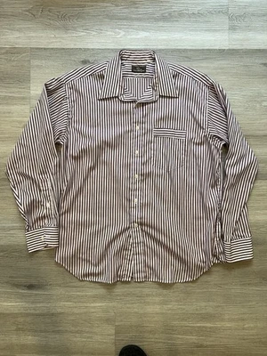 Camisa de vestir vintage Bachrachs XL púrpura a rayas con bolsillo para hombre Foto 1 de 4
