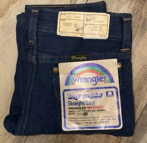 Vintage Wrangler Student Straight Leg Jeans size 11 Deadstock NWT 70s USA Made - Picture 1 of 23