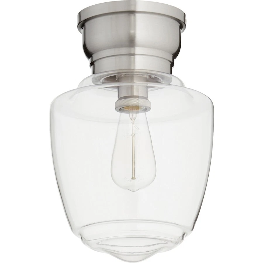Quorum 9" Clear Acorn Ceiling Mount, Satin Nickel - 3239-9-65 - Image 1 of 1