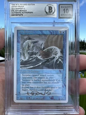 SEA SERPENT, ARTIST PROOF, REVISED, 1994 MTG, JEFF MENGES, BAS 10! - Image 1 of 3
