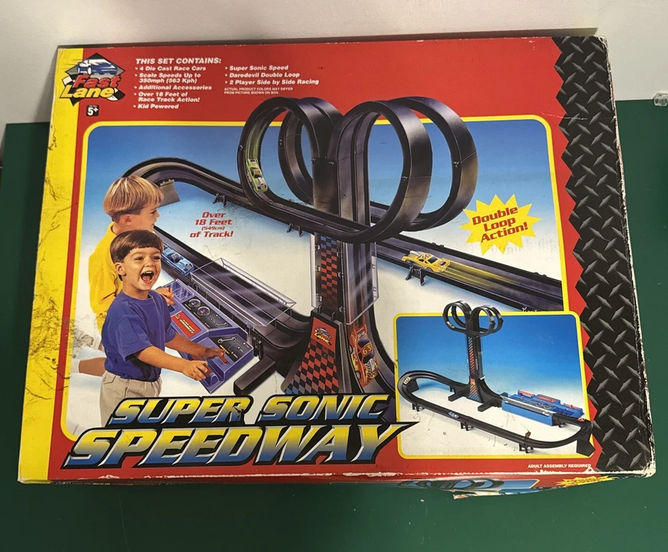 Crash O'malley Super Sonic Speedway Scale Racing W/4 Diecast Cars Moose Mountain