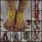 Handmade Barefoot Sandals Boho Crochet Hippy Foot Jewellery Gypsy Lace Up Anklet