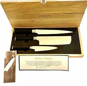 Kamikoto Kanpeki Knife Set, 3 Piece, in Ash Box W/ COA. BRAND NEW IN BOX