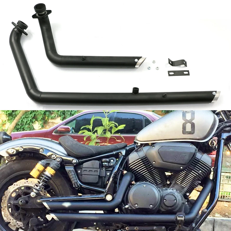 Sistema de tubos de escape largos y cortos para YAMAHA Star Bolt XV950 XVS950 2010-2024 Foto 1 de 4