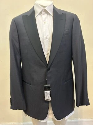 Blazer smoking Emporio Armani cinza escuro espinha de peixe 1-Bt EUA 40 R - Imagem 1 de 4