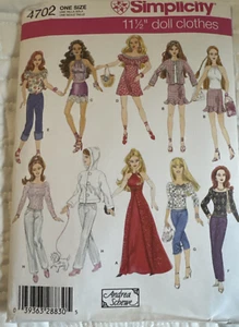 Simplicity 4702 11 1/2 doll wardrobe Hoodie Halter Pants Lolita Dress - Picture 1 of 2
