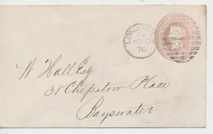 GB Stamps: 1870 1d Pre-Paid letter to Bayswater, London - Picture 1 of 4