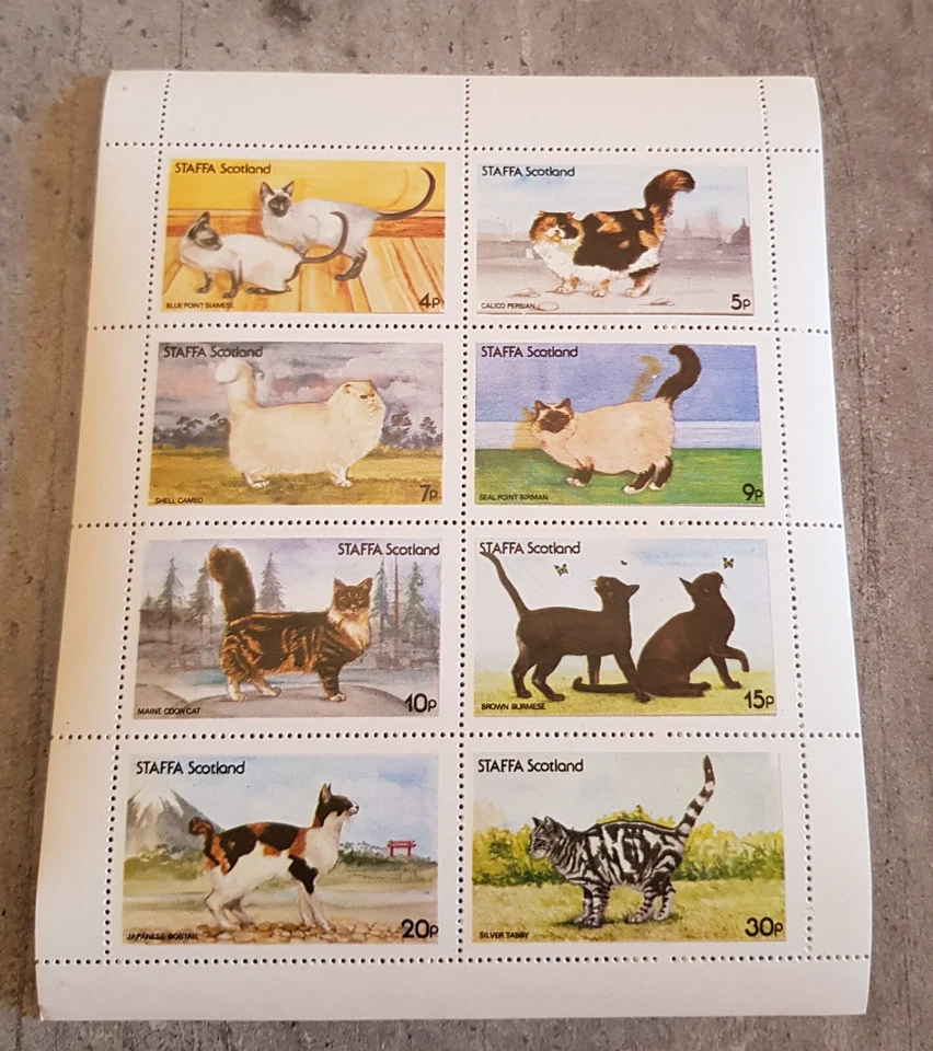 STAFFA SCOTLAND-DOMESTIC CATS-MINIATURE  SHEET MNH - Image 1 of 1
