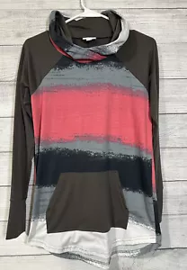 LulaRoe Hoodie Pullover braun rosa grau langarm Kängurutasche Stretch S - Bild 1 von 5