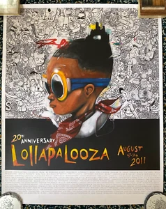 Hebru Brantley Lollapalooza 2011 Signed Numbered Poster 322 / 500 - Picture 1 of 8