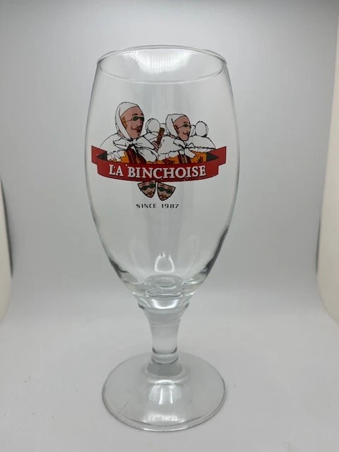 La Binchoise Belgium Beer Stemmed Glass Lot Of 2 Glasses - Image 1 of 1
