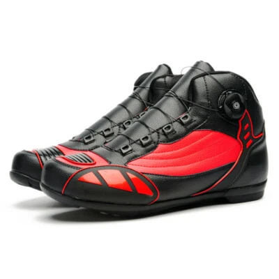 Zapatos de montar de cuero unisex transpirables locomotora calle motocicleta carreras botas Foto 1 de 4