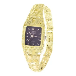 Damen 14k Gelbgold Nugget Armband Armband Geneve Diamant Uhr 6,5" - Bild 1 von 4