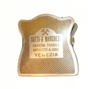Clip de papel esmaltado vintage Gatti & Marchesi comerciantes italianos de carbón Venezia - Imagen 1 de 5