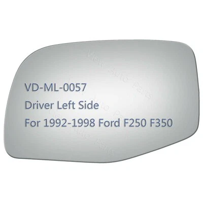 Espejo retrovisor de vidrio lado izquierdo del conductor plano + adhesivo para Ford F-250 F-350 1992-1998 Foto 1 de 4