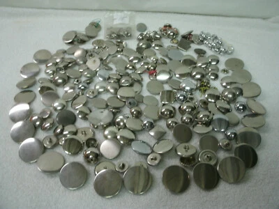 VTG BUTTON- Lot of 287--Silvertone Shank/Smoothe--Metal/Plastic--New/Used - Image 1 of 4