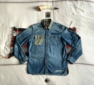 Levis US Army Shirt M Denim Military LVC-ish RRL-ish Vintage 2014 Distress LNWOT - Picture 1 of 24
