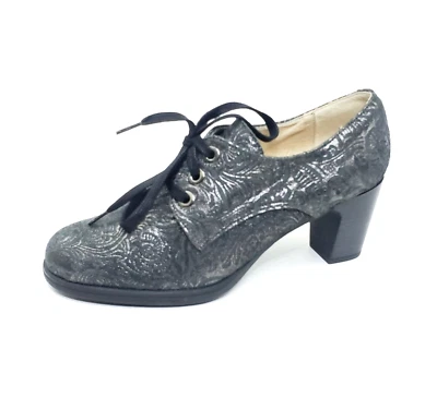 D' Chicas 高跟鞋牛津花边佩斯利金属女式 38 欧元/美国  — 第 1/4 张图片