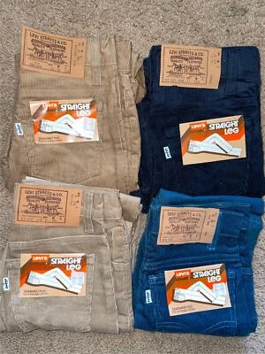 CALÇA JEANS VINTAGE ANOS 80 NOVA MENINOS CRIANÇAS 10 11 LEVIS SLIM VELUDO RETO - Imagem 1 de 4