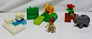 Lego Duplo Zoo, Zoo Keeper, Elephant, Grass, Giraffe, Polar Bear, And Lion Cub - Picture 1 of 5