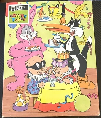 Vintage 1990 Looney Tunes Costume Party Bugs Porky Pig 63 Piece Puzzle Complete - Image 1 of 4