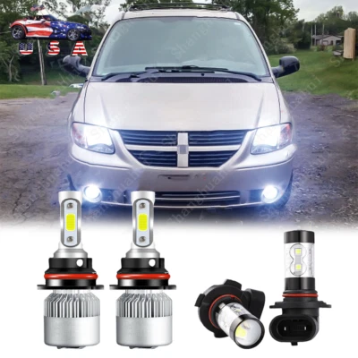 Para Dodge Grand Caravan 2001-2007 4X bombillas LED altas/bajas + luz antiniebla 6000 k Foto 1 de 4