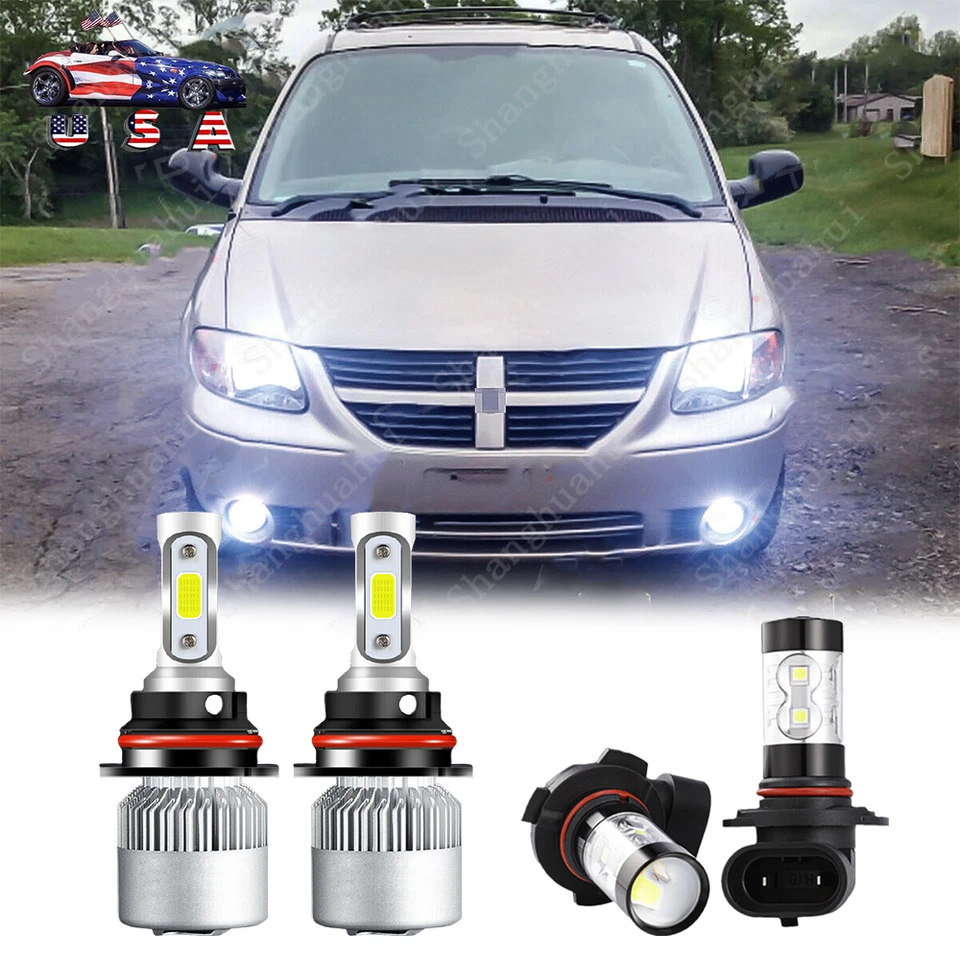 Para Dodge Grand Caravan 2001-2007 4X bombillas LED altas/bajas + luz antiniebla 6000 k Foto 1 de 4