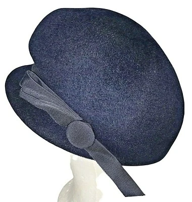 Винтажная фетровая шерстяная шляпа Neuman Endler Fairfield сделано в Союзе темно-синяя 470 22 дюйма IC - Изображение 1 из 4