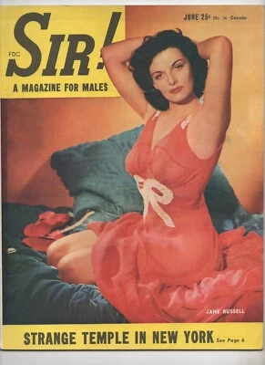Sir! Vol. 3 #4 June 1946 Jane Russell Cover Pin-Up Cheesecake Men Foto 1 de 2
