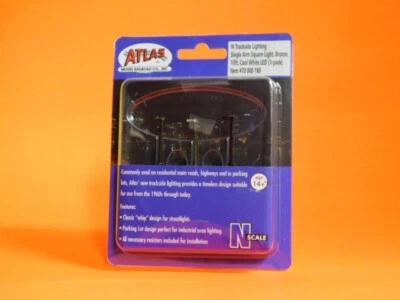 ATLAS 70000180 1 ARM SQUARE LIGHT 3-PACK BRONZE cool white LED 15 N Scale ft NEW - Image 1 of 2