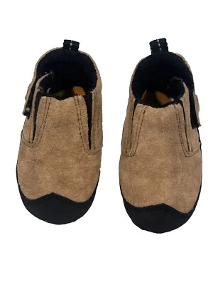 MERRELL My First Merrells 婴儿鞋 3-6 个月麂皮绒皮革婴儿短靴棕褐色 — 第 1/4 张图片