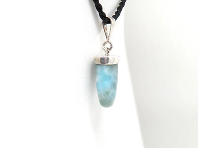 Auténtico Colgante Larimar Espécimen Plata de Ley .925 Montaje NUEVO Foto 1 de 4