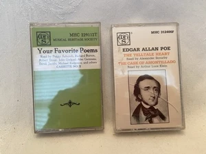 1984 Lot of 2 Spoken Word POEMS & EDGAR ALLAN POE Musical Heritage Society - Picture 1 of 4