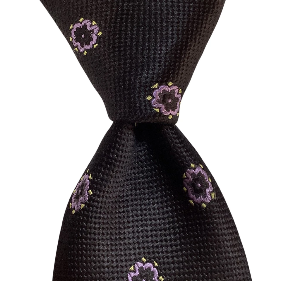 Corbata para hombre KITON SEVENFOLD seda XL ITALIA lujo geométrica negra/púrpura usada en excelente estado Foto 1 de 4