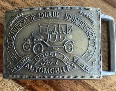 Nuevo De Colección Henry Ford Detroit Automóviles Latón Sólido Hebilla Cinturón Año Disco Foto 1 de 4