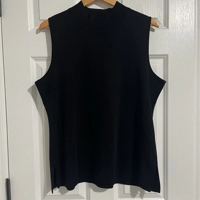 Camiseta sin mangas MISOOK WOMAN sin arrugas talla 1X negra elástica usada Foto 1 de 4