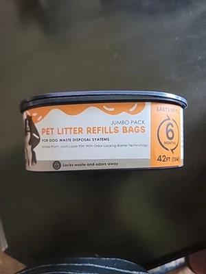 Pet Genie Unscented Jumbo Refill Waste Disposal Bags 42 Ft 13 M Up To 6 Months - Image 1 of 4