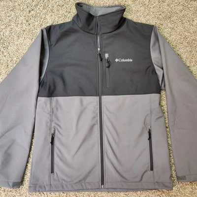 Columbia Gris Negro Cremallera Completa Carcasa Suave Invierno Abrigo Chaqueta Para Hombre Grande Foto 1 de 4