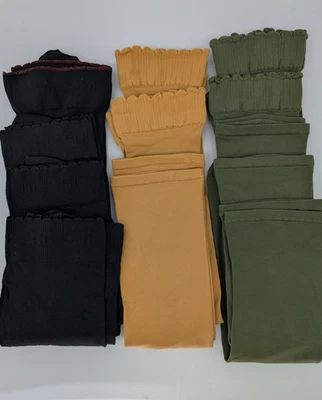 12 Пара женщин KH непрозрачный брюки носок один 3 цвета черный, зеленый чили, золотой бар - Изображение 1 из 2