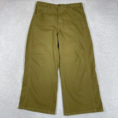 Pantalones Pilcro Para Mujer XL Marrón Pierna Ancha Anthropologie Pantalones Sueltos Elastizados Boho Foto 1 de 4